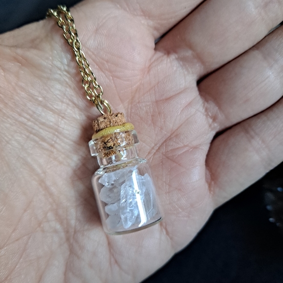 Tiny Glass Bottle Pendant - Picture 3 of 5